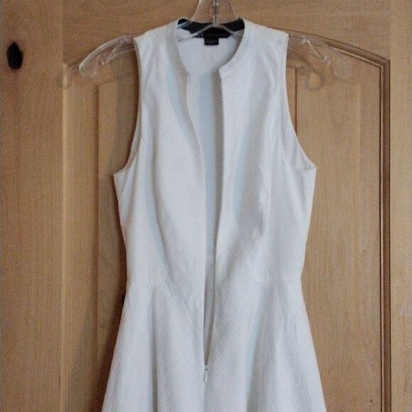 Armani Exchange White Cotton Blend Dress - Picture 4 of 12